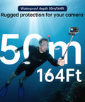 Diver using Waterproof Dive Case For Action 5 Pro, Action 5, 4, And 3 Cameras, Rugged Submersible Housing With 164 Feet 50 M Depth Rating