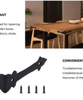 Four Inch Furniture Corner Guards With Black Metal Edge Protectors Right Angle Brackets For Sofas And Tables Rust Resistant Home Hardware Offering Dang Solid Protection And Slick Matte Finish on a wooden table.