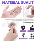 Hands holding mica sheets from 420Pcs Mica Insulation Sheets Kit, 6 Sizes And 2 Styles Natural Transparent Rectangle Mica Pads.