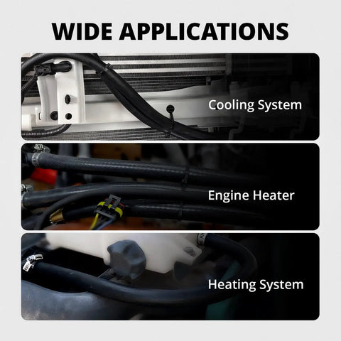 Wide applications of One Quarter Inch Inner Diameter Silicone Heater Hose For Radiator Coolant with cooling, engine heater, and heating systems.