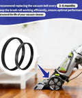 Replacement Belt Set For ProHeat 2X Revolution Pet Pro Carpet Cleaner with two belts shown and vacuum on wooden floor