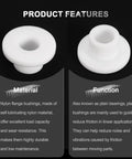 10 Pcs Flanged Nylon Sleeve Bearings With Self Lubricating Bushings Bore 9mm OD 13mm Length 12mm Flange Dia 23mm Flange Thickness 3mm White Durable Low Maintenance close-up front and side views
