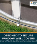 Heavy Duty Spring Clips Hardware Kit For Window Well Covers Outdoor Installation With Universal Fit Easy Assembly Metal Clips Bolts And Screws For Basement Window Wells Egress Hardware Set