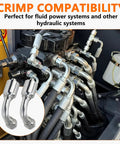 Hydraulic hose fittings kit, 14 pcs, metal braided, 3/4" JIC 37° female 90° elbows (front view)