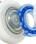 Illustration showing close-up of 12 Pack 1.8 Inch Nylon White Garage Door Rollers With 4.7 Inch Stem Quiet Smooth Replacement Wheels
