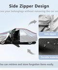 Pro Grade Outdoor Car Cover For Tesla Cybertruck And Heavy Duty Pickup Trucks with side zipper design for easy access.