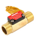 Water Flow Sensor Switch Hall Effect Inline Meter 1 To 30 LPM For Water Heaters Boilers Coffee Machines Dispensers Brass Body