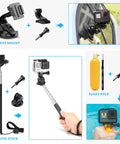 All In One Action Camera Accessory Kit For GoPro And Other Models With Chest Harness, Selfie Stick, and Float Pole
