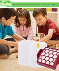 Shark Navigator Upright Vacuum Filter Replacement Kit with 2 foam and 6 felt filters, shown next to children playing