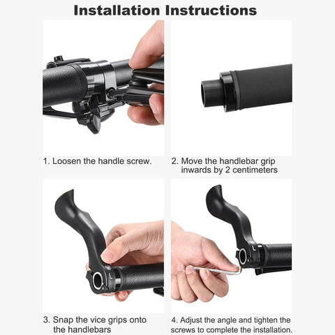 Installation guide for Dope Nylon MTB Inner Bar Ends For Mountain Bikes With Cap Pack And Wrench, showing 4 steps with images.
