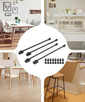 Beefy Heavy Duty Metal Foldable Table Legs, 4 Pack, shown with screws and room settings for versatile table support.