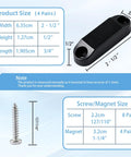 4 Pair RV Magnetic Door Holders Black Metal Magnetic Baggage Door Catch Clip product dimensions and screw size chart