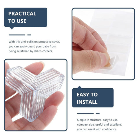 10 Pack Table Corner Guards For Kids And Pets, Soft PVC edge protectors in hand and easy install adhesive backing.