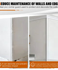 Clear Crystal Pvc Wall Corner Protectors 4 Pack Impact Resistant Corner Guards protect walls from damage, showcase installation on corners.