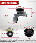 Premium 90K-38488 Serpentine Belt Tensioner Idler Pulley Kit That Fits Toyota Land Cruiser Sequoia 4Runner Tundra And Lexus LX470 GX470 LS430 GS430 SC400 Perfect Fix For Your V8 Engine Belting Needs Without Breaking The Bank Today. black pulley kit dimensions shown
