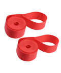 Red PVC Rim Tape For Bikes, 700C 27 Inch Wheel Rim Strip Liner Inner Tube Protection Band, image shows two rolled red tapes
