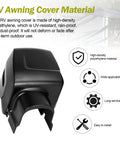Right Arm Power RV Awning Cover And Motor End Cap Replacement Kit, Black, Model 3317085.000U, UV-resistant polyethylene