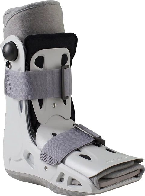 Short Style Open Frame Walker Brace And Walking Boot With Overlapping Duplex Air Cells Lining For Solid Support And SoftStrike Shock Absorption