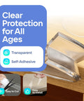 Hella Secure Baby Proofing Pack Featuring Clear Pvc Edge And Corner Guards Strong Peel Adhesive Wraps, showing transparent self-adhesive edge protection.