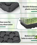 Features of Five Pack 1020 Seed Starter Trays With 3 Point 6 Inch Humidity Dome Germination Kit Mini Greenhouse for plants.
