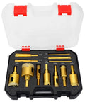 12 Piece Diamond Drill Bit Hole Saw Kit for Ceramic Glass and Tile Cutting with premium diamond particles in open case