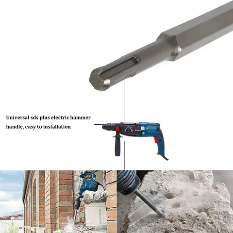 SDS Plus Chisel Bit Set For Hammer Drill, High Carbon Steel Masonry Concrete Bits, hammer drill on brick and concrete.