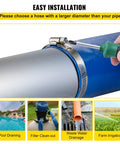 Heavy Duty PVC Lay Flat Discharge Hose 3 Ft By 105 Ft With Clamps For Pool Backwash And Water Transfer Weather Resistant Burst Proof