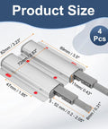 Product size dimensions of Magnetic Push Latches 4 Pack Double Push To Open Hidden Cabinet Touch Latches with silver finish.