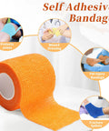 24 Pack Self Adhesive Bandage Wrap 2 Inch Wide 5 Yard Long Cohesive Tape for Sports Medical Vet Wrap Pro Grade and Tattoo Care