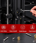 Heat Set Insert Kit 181 Pcs For 3D Printing With 60 M6 Threaded Inserts Screws Caps And 2 Heat Set Tips Plus A 60W Digital Soldering Iron For Precise Tinker Friendly Installations With Stand And Tweezers, brass inserts on 3D printer