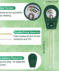 All In One Soil Tester For pH, Moisture, And Fertility With Fast Accurate Readings For Indoor Outdoor Gardens Battery Free Plant Health Meter showing clear screen and probes