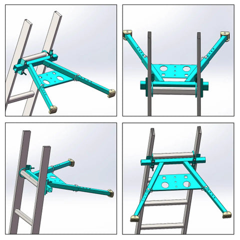 Heavy Duty Ladder Stabilizer For Roof Gutter And Wall Standoff Featuring Adjustable Telescopic Legs Supports Up To 380 Pounds Built Tough No Slip Grip Sets Right Up For Crews And DIYers
