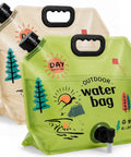 2 Gallon Collapsible Camping Water Container With Spout, Leakproof Foldable Water Jug For Outdoor Hiking shown in green and beige