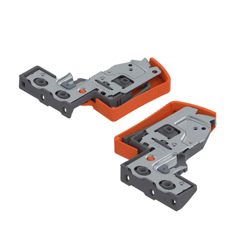 Heavy Duty 21 Inch Concealed Undermount Drawer Slides Full Extension Soft Close Steel Cabinet Hardware Kit With Mounting Brackets close-up view of steel runners with orange detail.