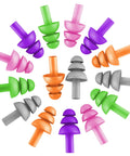 Colorful Reusable Silicone Ear Plugs Bulk Pack For Swimming Sleeping Concerts And Music With Up To 25dB Noise Reduction