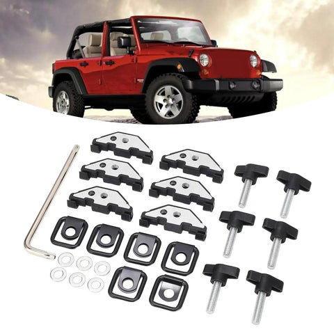 Hard Top Quick Release Hardware Kit With Thumb Screws Nut Clips And Tie Down D Rings For Jeep Wrangler YJ TJ JK JKU 1995 2018