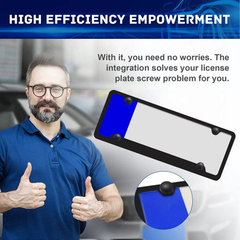 Diagram of license plate with screws from Black Stainless Steel License Plate Screws Kit For Cars With Rustproof Bolts 41 Piece Premium Hardware Set For License Plates And Frames Weatherproof And Scratch Resistant Easy To Install Built To Last.
