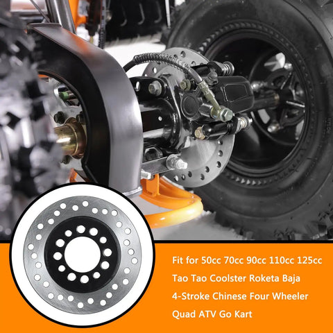 Rear Brake Disc Rotor Plate 160mm 6.3 Inch Fit For 50cc 70cc 90cc 110cc 125cc Chinese Kids Quad ATV Go Kart Parts Heavy Duty Replacement Ideal For Roketa Coolster Kazuma Baja BMS Jetmoto Sunl installed on ATV