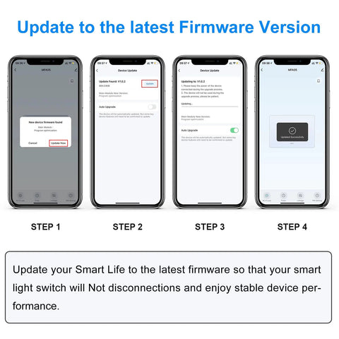 Smart WiFi Light Switch 3 Gang Works With Alexa Google Home And IFTTT No Hub Needed Voice Or Remote Control steps for firmware update
