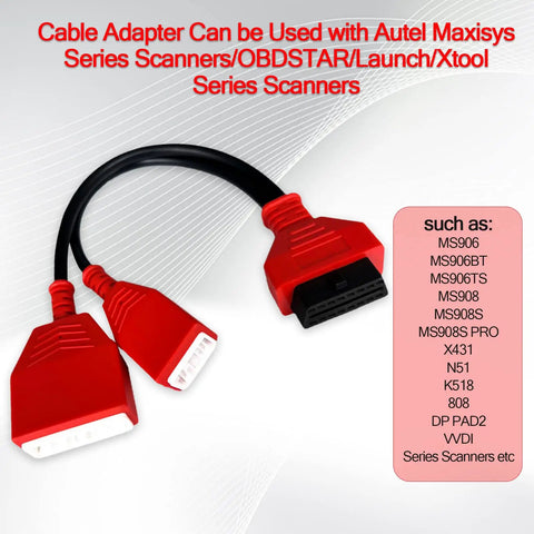 16 Plus 32 Pin Bypass Cable For Nissan Sylphy B18 Connector Gateway Adapter Key Without Password No Fuss Plug And Play Works With X431 MX808 MS908S IM608 N51 VVDI Obdii Scanner Diagnosis Tool, red cable with connectors.