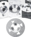 Close-up of galvanized metal washers from Six Hundred Pieces Foam Board Fasteners With One And One Eighth Inch Galvanized Metal Washers For Easy Foam Board Fixing And DIY Installation No Fuss For Home Improvement Projects And Craft Displays kit.