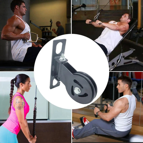 Heavy Duty Gym Cable Pulley With Detachable Rotation And Quiet Swivel Durable Fitness Pulley Attachment in use