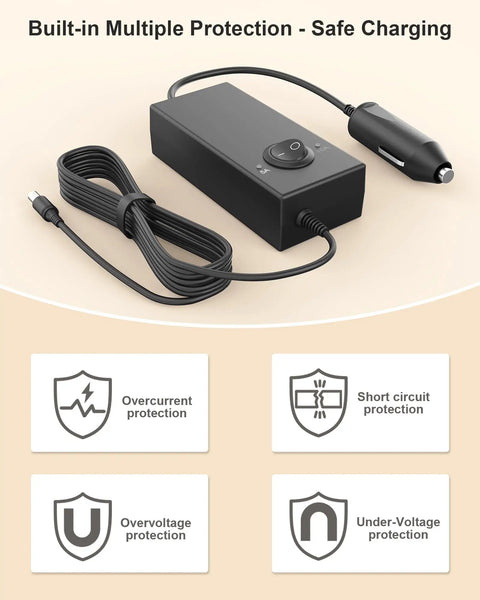 Solid 12V Regulated Car Charging Cable With 8mm DC Output For Goal Zero Yeti And Sherpa Portable Power Stations product image