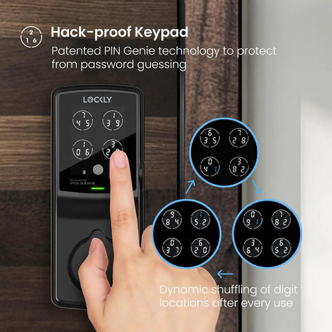 Badass Smart Deadbolt With Integrated Wifi Hub Featuring Quick Biometric Scanner And Rolling Digit Keypad For Smooth Keyless Entry Zero Monthly Costs Or Any Type Of Security Drama
