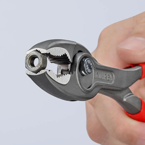 TwinGrip Pliers 6 Inch With Front And Side Gripping For Stripped Screws Front Jaw Grips Tough Fasteners Side Jaw Teeth gripping a fastener