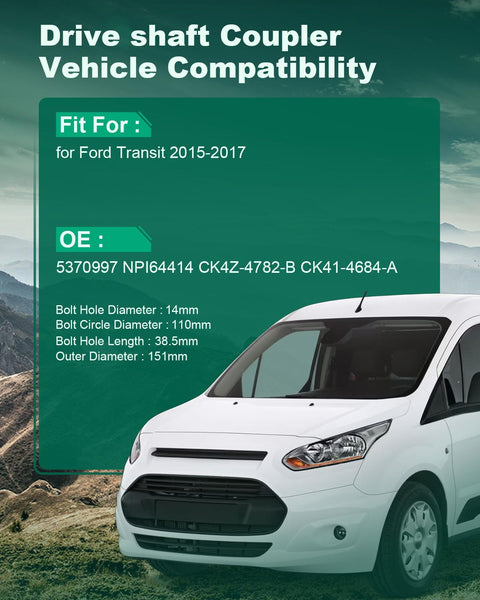 Ford Transit Driveshaft Coupler Flex Joint Replacement Drop In Drive Shaft Coupling For 2015 2017 Vans compatibility chart
