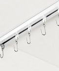 Ceiling Curtain Track For Room Divider, Aluminum Ceiling Mount Rail Set With Roller Hooks, White Finish, 6Ft To 9Ft, Heavy Duty