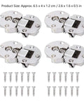 4 pack semi circular flip hinges with screws, heavy duty steel base for hidden 90 degree cabinet doors, soft close