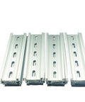 20 Pieces 5 Inch DIN Rail Slotted Aluminum RoHS Compliant 35mm Wide 7.5mm High Center To Center Mounting Rails stacked view