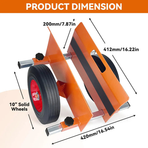 Heavy Duty Panel Dolly For Drywall Doors And Steel Panels Handles Up To 1100 Lbs 16 By 16 Inch Platform dimension diagram